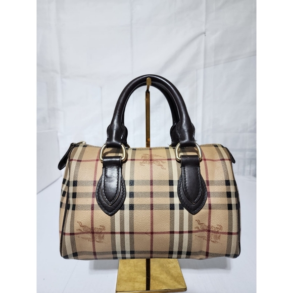 BURBERRY Nova Check Coated Canvas Shoulder Bag Beige/Black - Picture 7 of 16